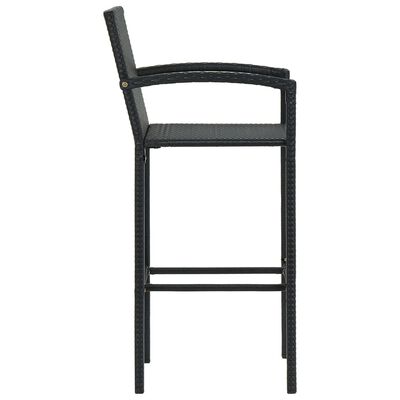 vidaXL Barski stolčki 4 kosi črn poli ratan