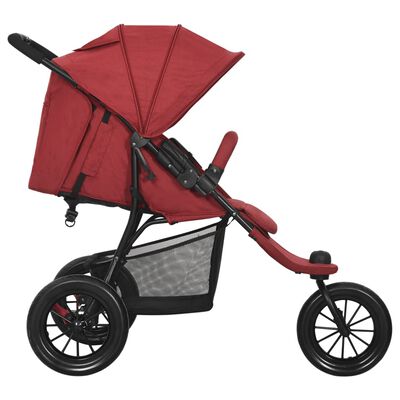 vidaXL Otroški voziček rdeč jeklen
