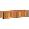 vidaXL Vrtno cvetlično korito 110x30x27,5 cm akacijev les in jeklo