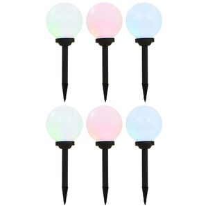 vidaXL Zunanje solarne svetilke 6 kosov LED okrogle 20 cm RGB