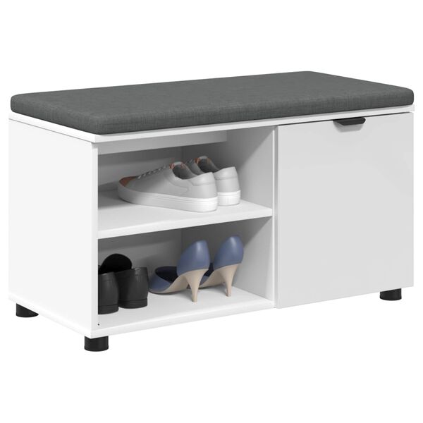 vidaXL Haldna klop Bela 80 x 38 x 46 cm Oblikovan Les in Tkanina