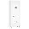 vidaXL Visoka omara bela 69,5x34x180 cm inženirski les