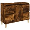 vidaXL Omarica za umivalnik dimljen hrast 80x33x60 cm inženirski les