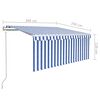 vidaXL Avtomatsko zložljiva tenda s senčilom 3x2,5 m modra in bela