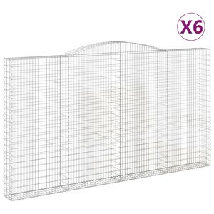 vidaXL Obokane gabion ko&scaron;are 6 kosa 400x50x220/240 cm pocinkano železo
