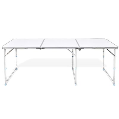 Zložljiva aluminijasta miza za kamp. z nastavljivo višino 180 x 60 cm
