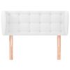 vidaXL Vzglavje z ušesi belo 93x23x78/88 cm umetno usnje