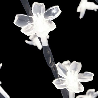 vidaXL Božično drevesce s 128 LED lučkami beli češnjevi cvetovi 120 cm