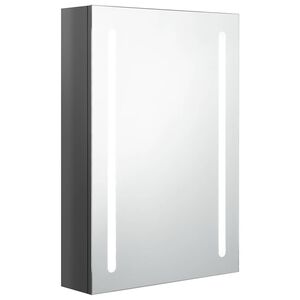 vidaXL LED kopalni&scaron;ka omarica z ogledalom sijoče siva 50x13x70 cm