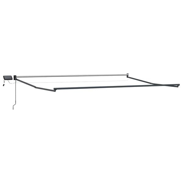 vidaXL Ročna zložljiva senčnica z LED lučmi Bela 4 x 2 m