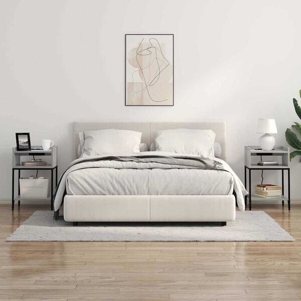 vidaXL Nočna omarica Siva Sonoma 40 x 40 x 61 cm Konstruiran les