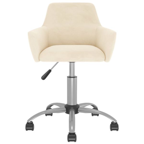 vidaXL Vrtljiv jedilni stol krem žamet