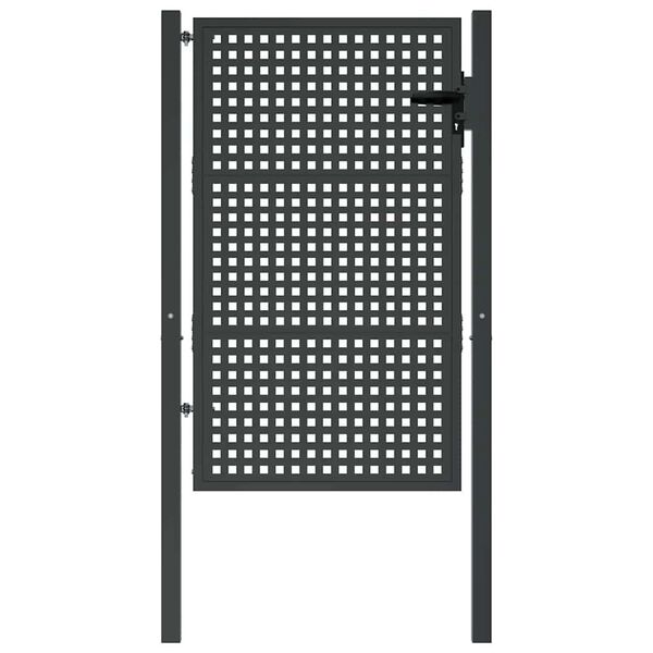 vidaXL Vrtna vrata antracit 100x150 cm jeklo