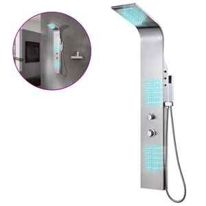 vidaXL Panel za tuš nerjaveče jeklo zaobljene oblike