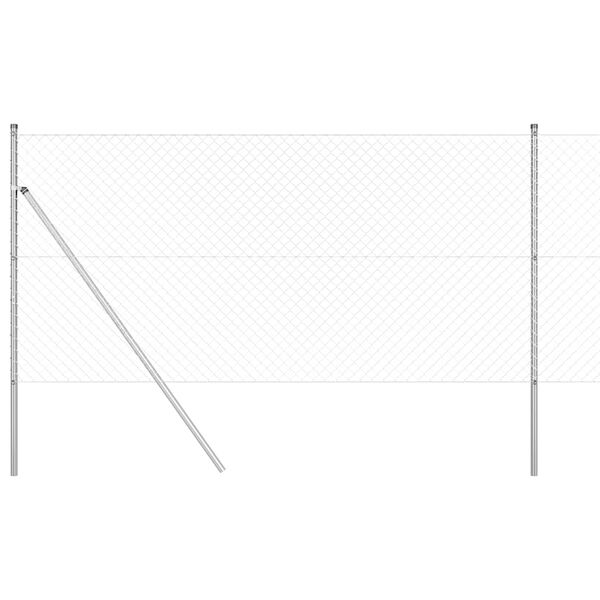 vidaXL Steber ograje. srebrna 10 x 1 m (40 x 40 mm mreža) Jeklo