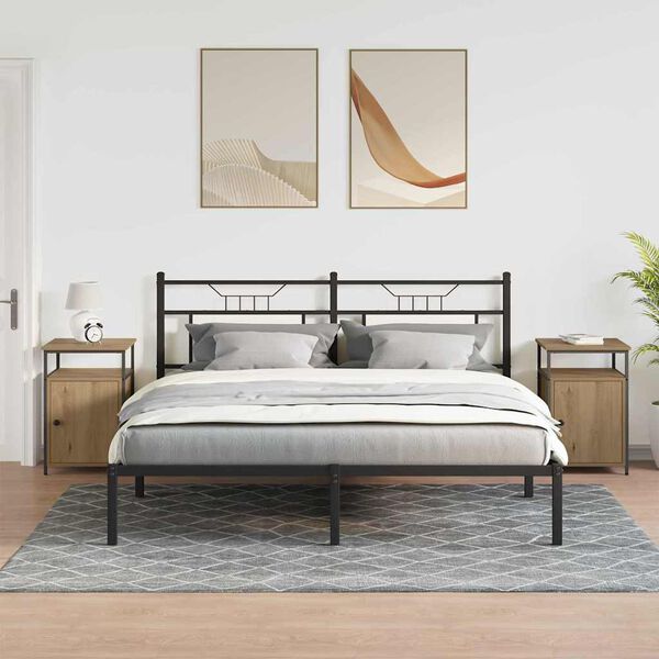 vidaXL Nočna omarica artisan hrast Konstruiran les