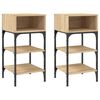 vidaXL Nočna mizica 2 kosa sonoma hrast 35x34,5x70 cm inženirski les