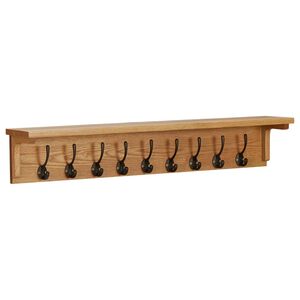 vidaXL Obe&scaron;alo za pla&scaron;če 90x16x16 cm trdna hrastovina