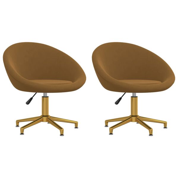 vidaXL Jedilni stol 2 kosa rjav žamet