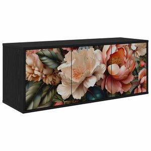 vidaXL Stenska TV omarica BORNE 102 x 33 x 40 cm Črni hrast