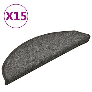 vidaXL Stopni&scaron;čne preproge 15 kosov 56x17x3 cm temno sive polkrožne