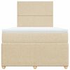 vidaXL Box spring postelja z vzmetnico krem 120x200 cm blago