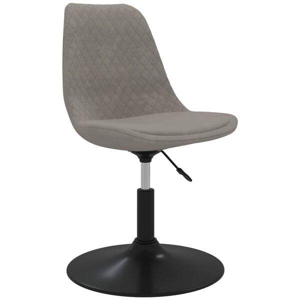 vidaXL Vrtljivi jedilni stoli 4 kosi svetlo siv žamet