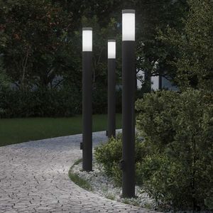 vidaXL Stebričke z vtičnico 3 kosi 110 cm nerjaveče jeklo IP44