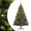 vidaXL Umjetno hinged božično drevo 300 LED Zelena 180 cm PVC in PE