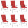 vidaXL Blazine za vrtne stole 6 kosov rdeče 120x50x3 cm blago
