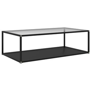 vidaXL Klubska mizica prozorna in črna 120x60x35 cm kaljeno steklo