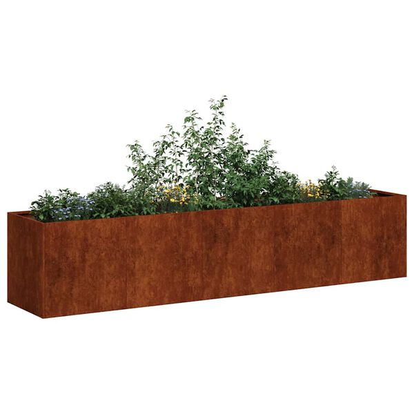 vidaXL Planter Rusty 200x40x40 cm Vremensko odporno jeklo