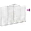 vidaXL Obokane gabion košare 8 kosov 300x30x180/200cm pocinkano železo