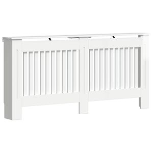 vidaXL Pokrov radiatorja Bela visok sijaj 172 x 19 x 81,5 cm
