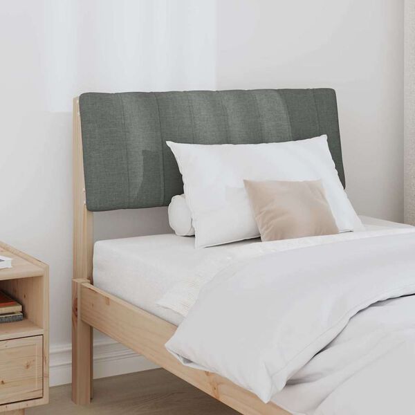 vidaXL Tapecirano vzglavje Temno siva 80 cm Masivno borovo les