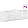 vidaXL Obokane gabion košare 9 kosov 400x50x120/140cm pocinkano železo