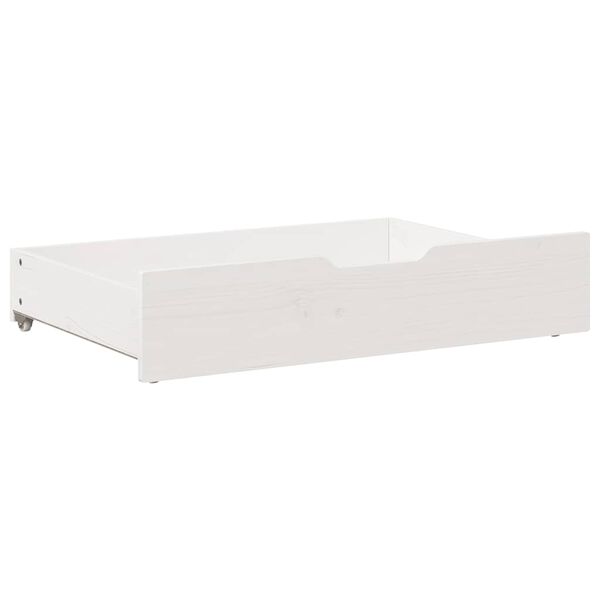 vidaXL Predal za posteljo 2 kosa bela 80x55x17 cm trdna borovina