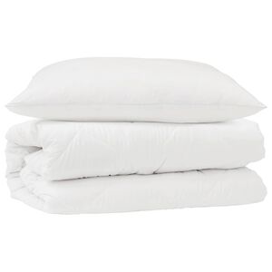 vidaXL Komplet odej z blazino 2 pcs Bela Mikrofibra