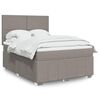 vidaXL Box spring postelja z vzmetnico taupe 140x190 cm blago