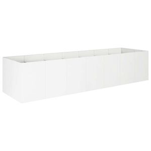 vidaXL Vrtni lonček Bela 280 x 80 x 60 cm Mlinjeni jeklo