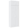 vidaXL Ozka omara za shranjevanje bela 80x42,5x225 cm inženirski les