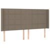 vidaXL Vzglavje z u&scaron;esi taupe 183x16x118/128 cm blago