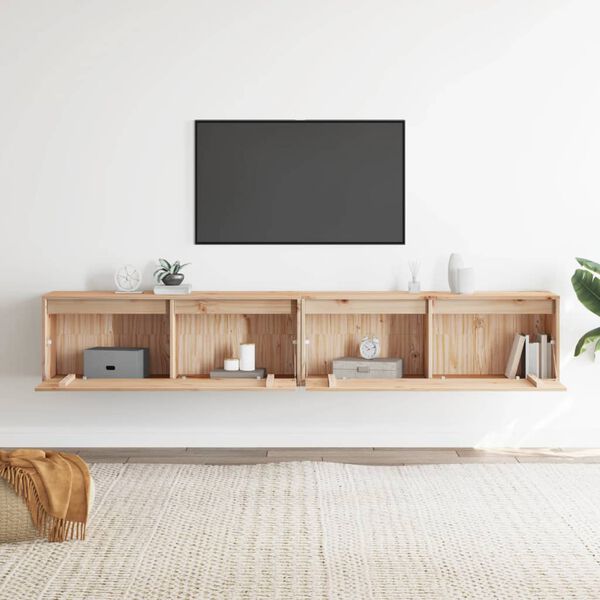 vidaXL Stenska omarica 2 kosa 100x30x35 cm trdna borovina