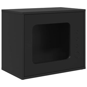 vidaXL Mačja hi&scaron;a Črna 51 x 30 x 42,5 cm Inženirski les