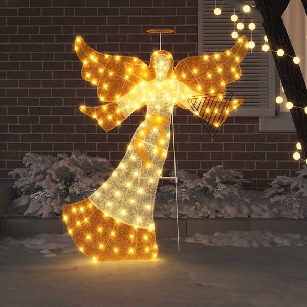 vidaXL Osvetljen kot Toplo bela 116 x 29 x 158,5 cm Poliester