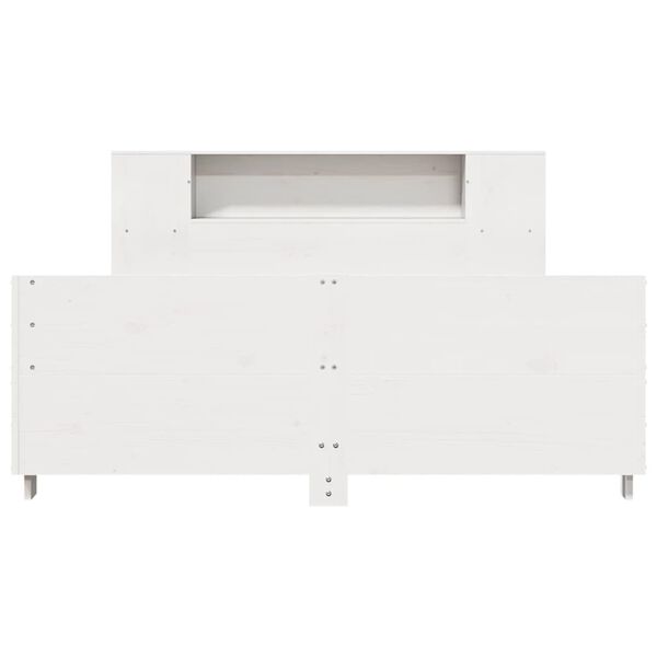 vidaXL Posteljni okvir brez vzmetnice bel 140x200 cm trdna borovina
