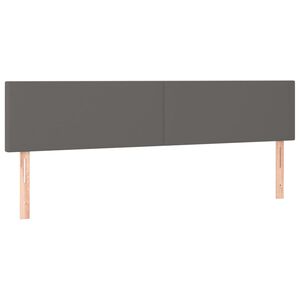 vidaXL Posteljno vzglavje siva 200x5x78/88 cm umetno usnje