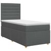 vidaXL Postelja boxspring z vzmetnico Temno siva Enojno Blago