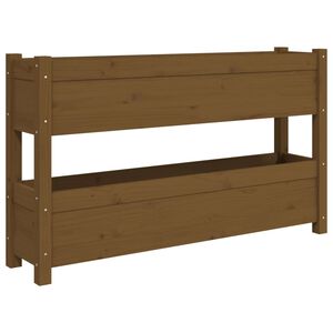 vidaXL Visoka greda medeno rjava 112x25x66 cm trdna borovina