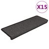 vidaXL Samolepilne preproge za stopnice sisal 15kosov 65x21x4cm antra.